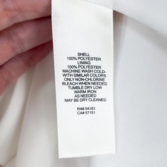 Eliza J Floral Chiffon High Low Dress Surplice Neck Tie Waist Size 10 Red White - Picture 11 of 16